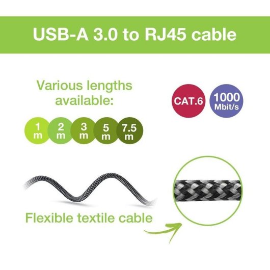 Netzwerkkabel Techly ICOC U3A-RJ45-050 5 m Cat6 USB-A nach RJ-45