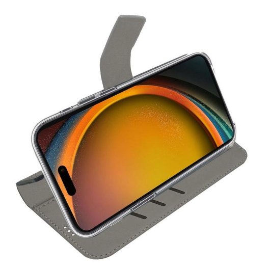 Funda para móvil Celly WALLY cartera en piel sintética arena con soporte para iPhone 17 Pro