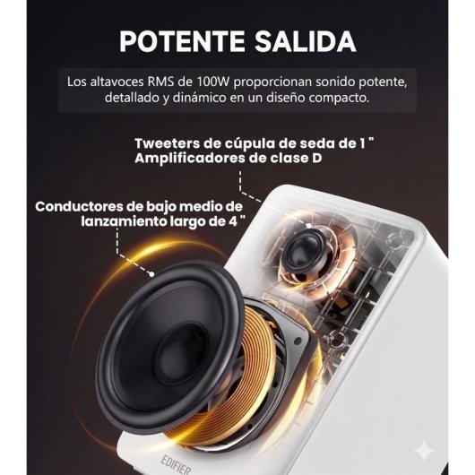 Lautsprecher Edifier M90 2.0 Kanäle kabellos und kabelgebunden 100W weiß