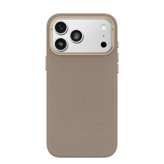 Funda para móvil OtterBox Symmetry Cactus Leather Cover piel cactus gris claro para iPhone 17 Pro Max