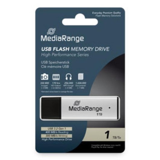 Pen USB MediaRange MR1905-1 1 TB USB 3.2 Gen 1 Alumínio
