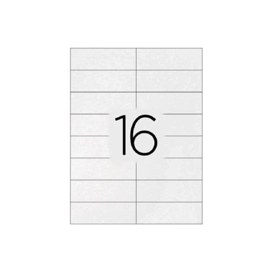 Etiquetas Adhesivas Q-Connect KF10651 A4 16 Etiquetas 96.5x33.9 mm Blancas
