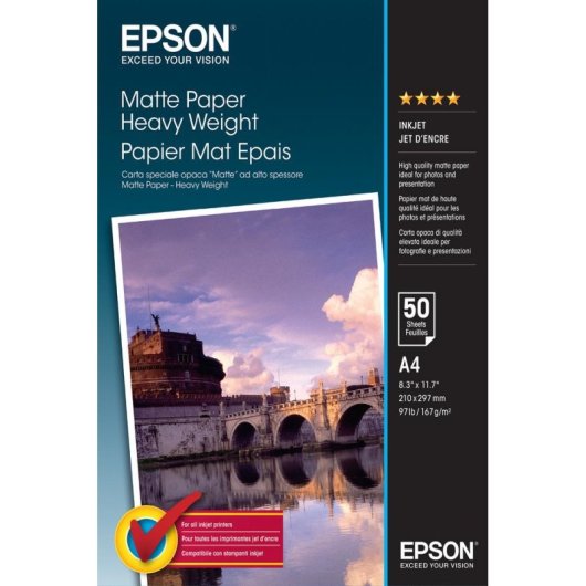 Fotopapier Epson Mate A4 167 g/m² 50 Blätter