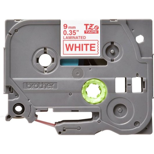 Cintas pour imprimante d'étiquettes Brother TZE-222 Rouge sur blanc 9 mm