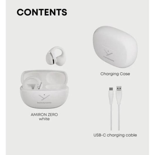 Auriculares Beyerdynamic AMIRON ZERO inalámbricos Bluetooth para deportes con diseño abierto y carga rápida blancos