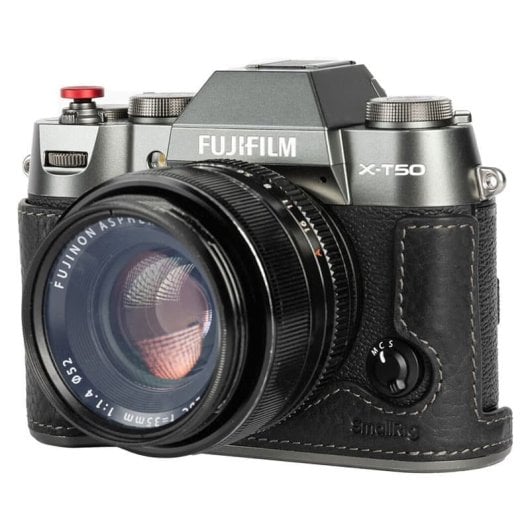 Funda de Couro SmallRig 4709 para Fujifilm X-T50 Preta com Grip e Montagem Tripé