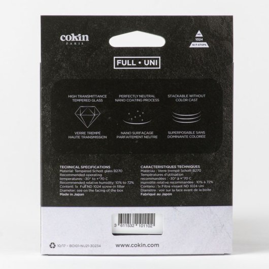 Filtro Cokin Nuances Nd1024 D72mm