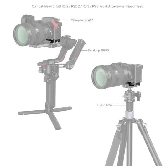 Base SmallRig 4338 para Sony A6700 com Placa Arca-Swiss e Braço Articulado