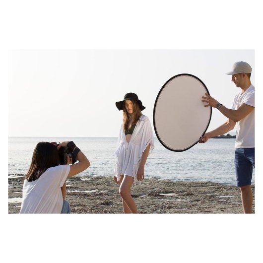 Reflector Lastolite Prateado Branco 75 cm Dobrável Reversível Bolsa