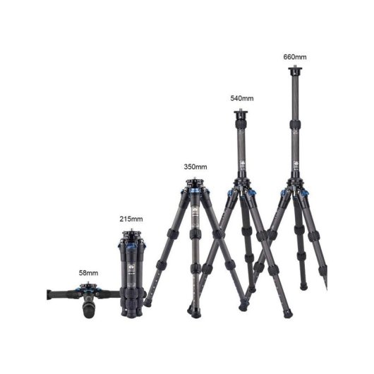 Tripé Sirui Compact XL Fibra de Carbono Altura Ajustável 66 cm