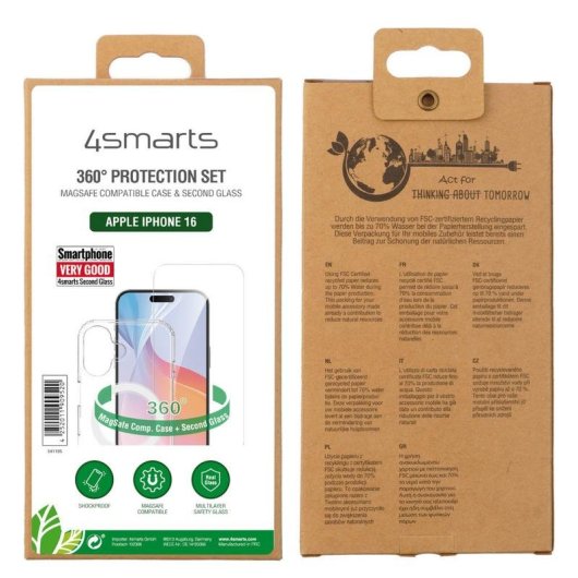 Handyhülle 4smarts Cover Polycarbonat Transparent kompatibel mit iPhone 16