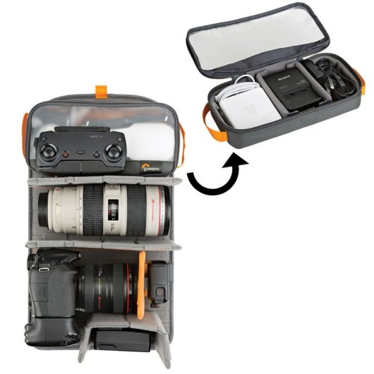 Mochila Lowepro Freeline BP 350 AW Cinza Acesso Rápido 15 polegadas