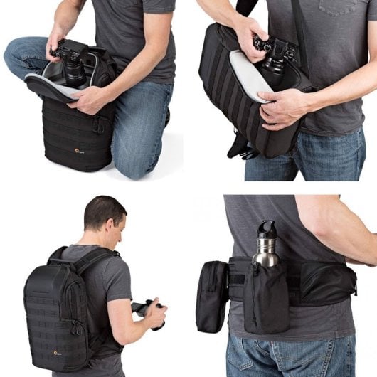 Mochila Lowepro ProTactic BP 350 AW II Preta Modular Acesso 16L
