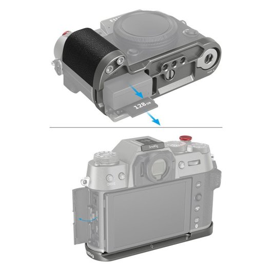 Empuñadura En Forma De L De Silicona Smallrig 4712 Para Fujifilm X-t50, Color Plata Carbón