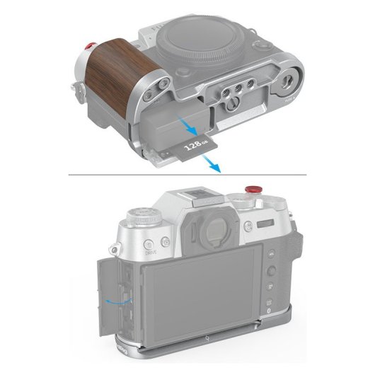 Empunhadura SmallRig 4736 Madeira L para Fujifilm X-T50 Prata Carvão