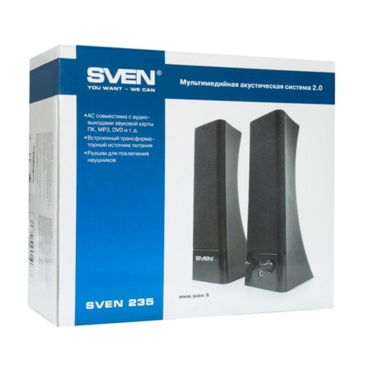 Colunas Sven 5 vias com fio 4 W conector 3,5 mm preto