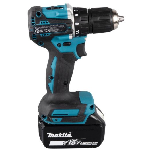 Taladro de pistola Makita DDF487Z 18V Li-Ion Turquesa 1700 RPM