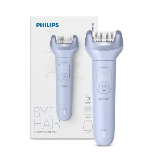 Depiladora Elétrica Philips Series 8000 BRE711/00 sem Fios 2 Velocidades 5 Acessórios Seco e Húmido