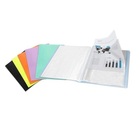 Cartella Liderpapel A4 con 20 buste trasparenti Celeste