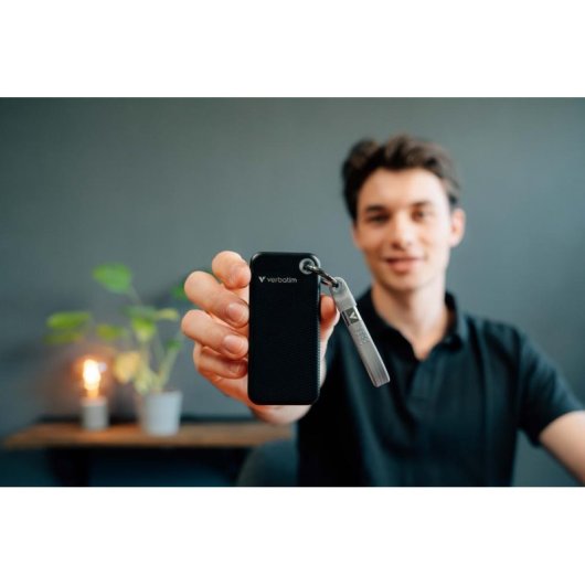 Disco Duro Verbatim Pocket SSD 1TB M.2 USB 3.2 Gen 2 1000MB/s Negro Gris