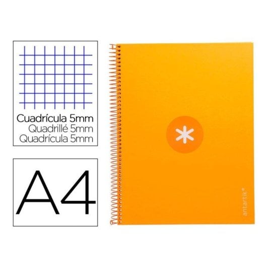 Quaderno A4 Antartik Spirale Copertina Rigida 80 Fogli 90g Giallo