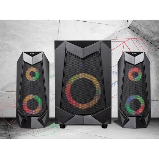 Altavoces Tracer Alámbricos 20W avec Bluetooth et rétroéclairage noir