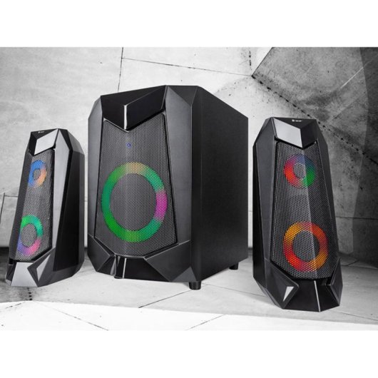 Altavoces Tracer Alámbricos 20W avec Bluetooth et rétroéclairage noir