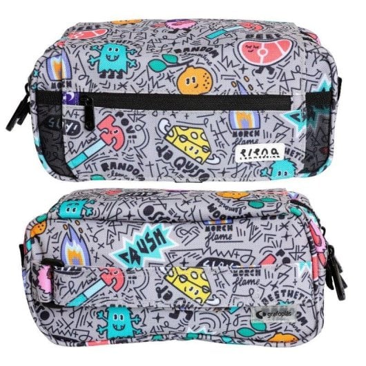 Estuche Triple EcoDesign ColePack Grafoplás con Material Escolar Incluido y Cremalleras