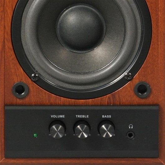 Altavoces Sven Alámbricos 2.0 40W Negro y Madera con Tweeter y Control Rotary