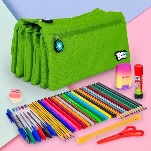 Estuche Portatodo Cuádruple Grafoplás Bits and Bobs Verde