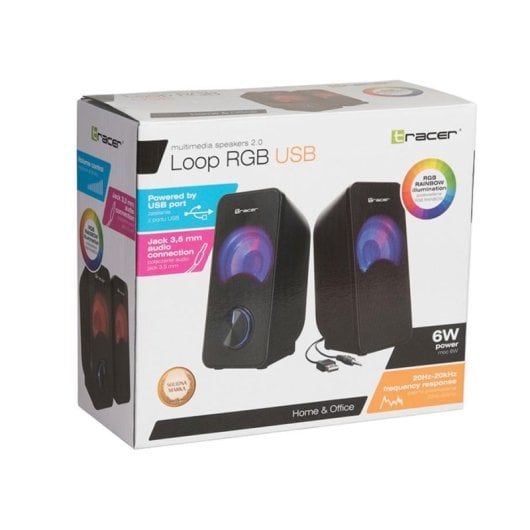 Altifalantes Tracer Loop 2 vias com fios 6W com USB e controlo rotativo