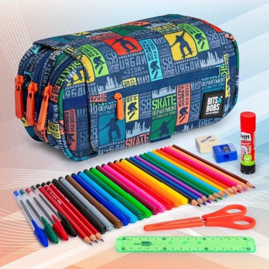 Estuche Portatodo Triple Grafoplás Design para Material Escolar