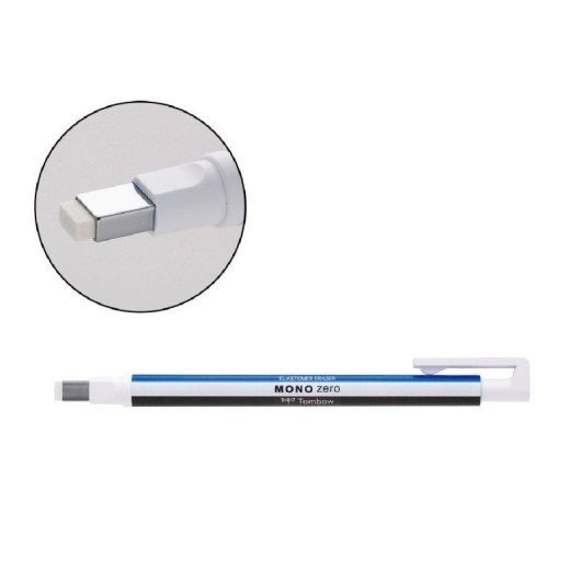 Portagomma Tombow Mono Zero con clip, punta rettangolare 2.5x5 mm