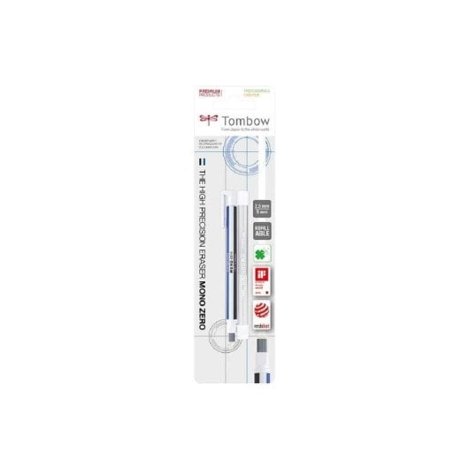 Portagomma Tombow Mono Zero con clip, punta rettangolare 2.5x5 mm