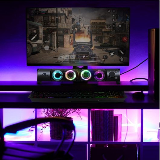 Altavoces Advance SoundPhonic 2.0 RGB Alámbricos 6W con retroiluminación LED