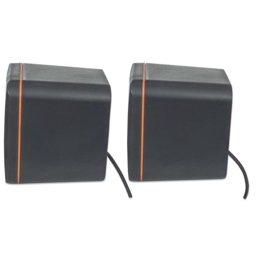 Colunas Techly com fio 3W USB e jack 3,5 mm pretas