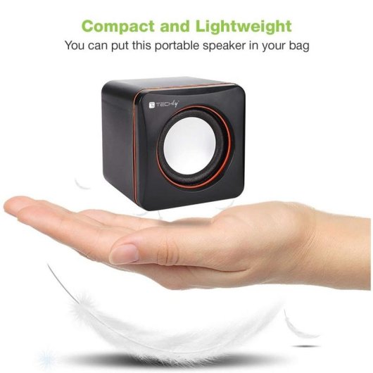 Colunas Techly com fio 3W USB e jack 3,5 mm pretas