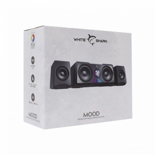 Colunas White Shark MOOD 2 vias com fio 16 W com retroiluminação USB