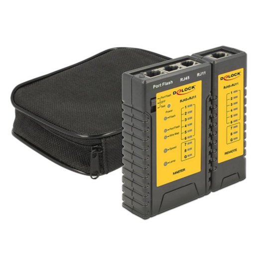 Comprobador de cables Delock 86407 RJ-12 RJ-45 par trenzado negro