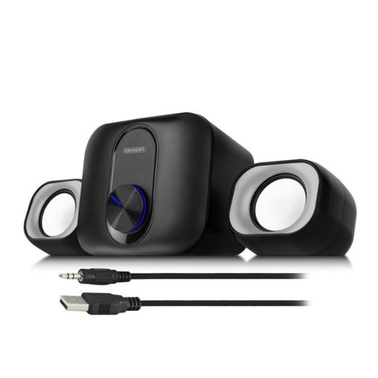 Haut-parleurs Eminent 2.1 câblés USB 11W pour PC portable noir