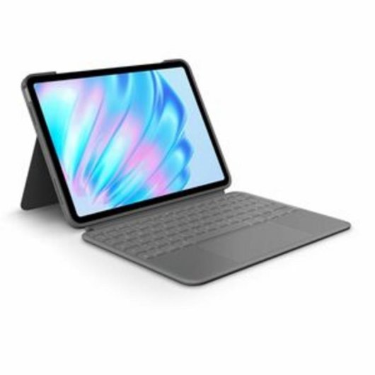 Cover con Tastiera Logitech Combo Touch per iPad Air 11" M2, QWERTZ Svizzero, Trackpad, Grigio