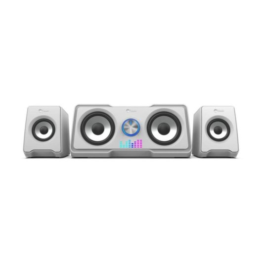 Colunas C-Tech 2.1 canais USB 16 W com controlo rotativo branco
