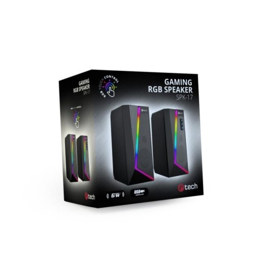 Haut-parleurs C-Tech 2 voies filaires 6W avec rétroéclairage et USB