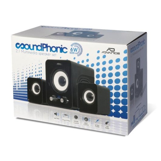 Haut-parleurs Advance SoundPhonic 2.1 USB 6W avec subwoofer actif rotatif