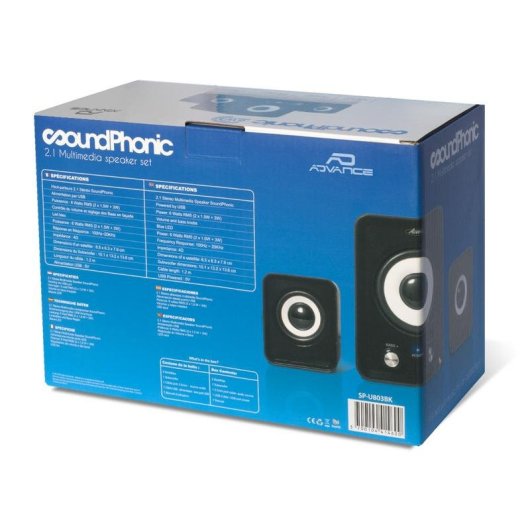 Haut-parleurs Advance SoundPhonic 2.1 USB 6W avec subwoofer actif rotatif