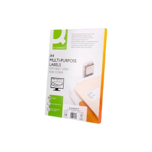 Etiquetas Adhesivas Q-Connect KF10652 12 Etiquetas/Hoja A4 96.5x42.3mm