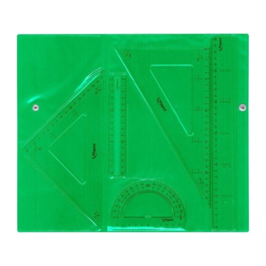 Kit de geometría Maped 5 piezas transparentes con bolsa de cierre