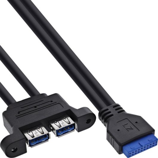 Cabo USB InLine 33390K 0,45 m Preto