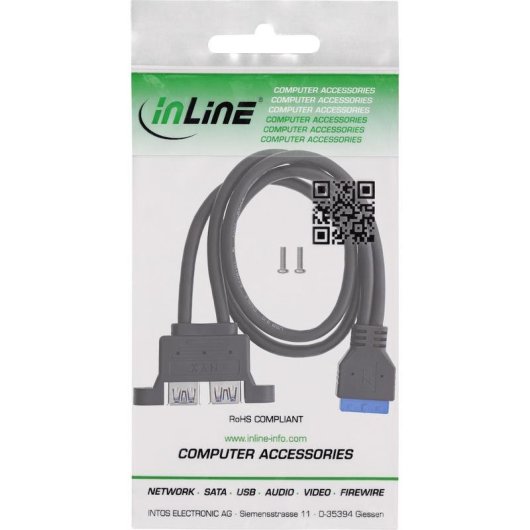 Cabo USB InLine 33390K 0,45 m Preto