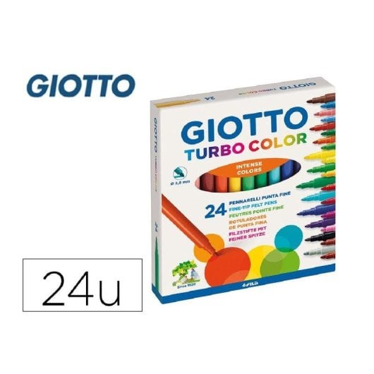 Pennarelli Giotto Turbo Color Scatola 24 Colori Lavabili